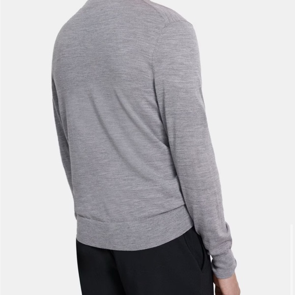 Fairlane 100% Merino Wool V Neck Sweater Mens Size XL Marled Light Gray - Picture 6 of 10